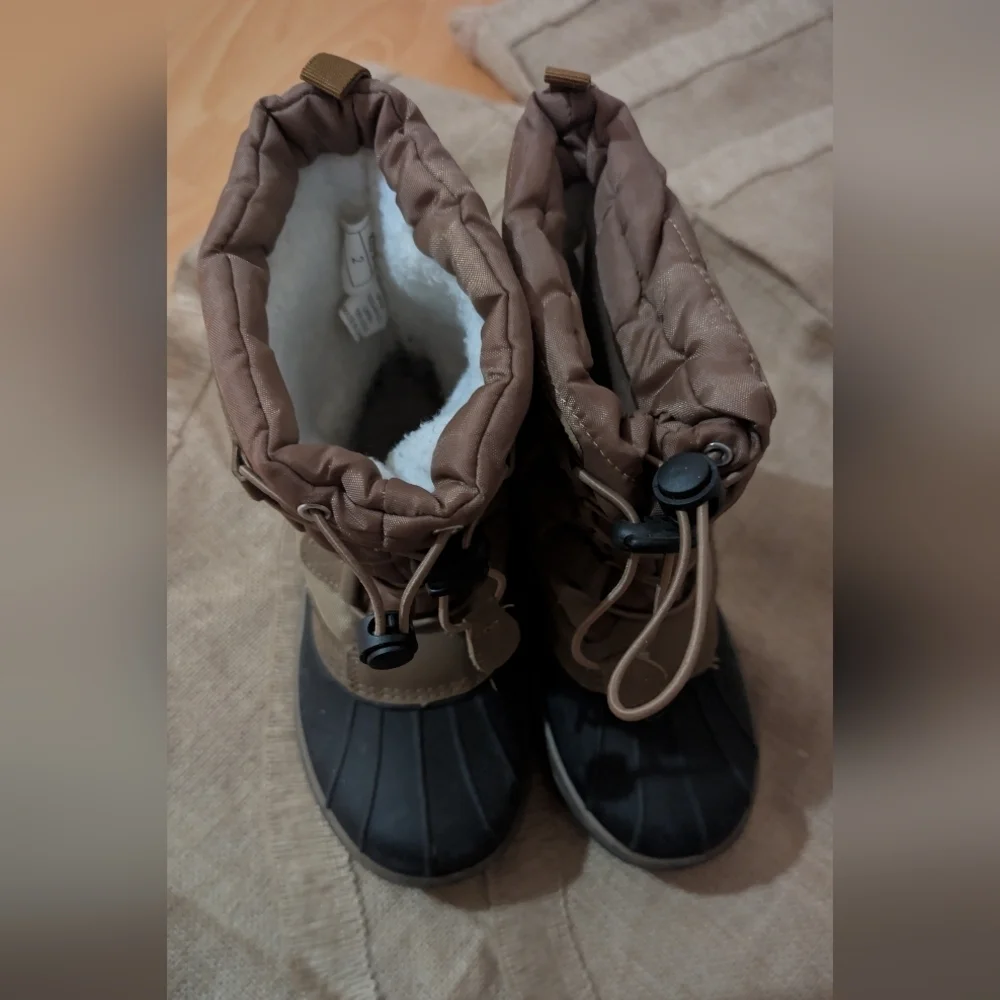 Link boys Brown and Blue Winter Snow Boots